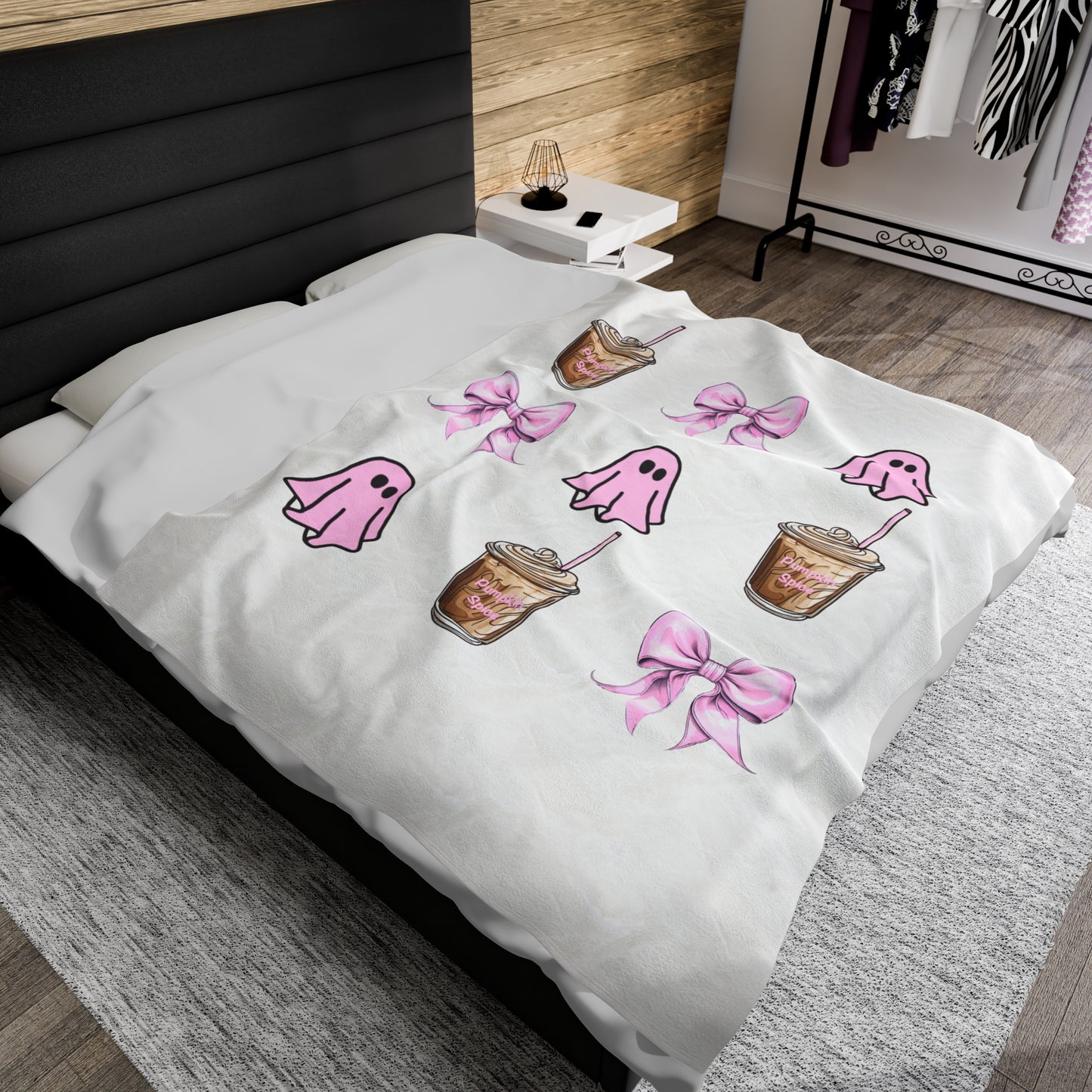 A Pink Halloween Plush Blanket